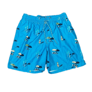 Goodfellow Teal Beach Print Swim Trunks Mens Sz S New